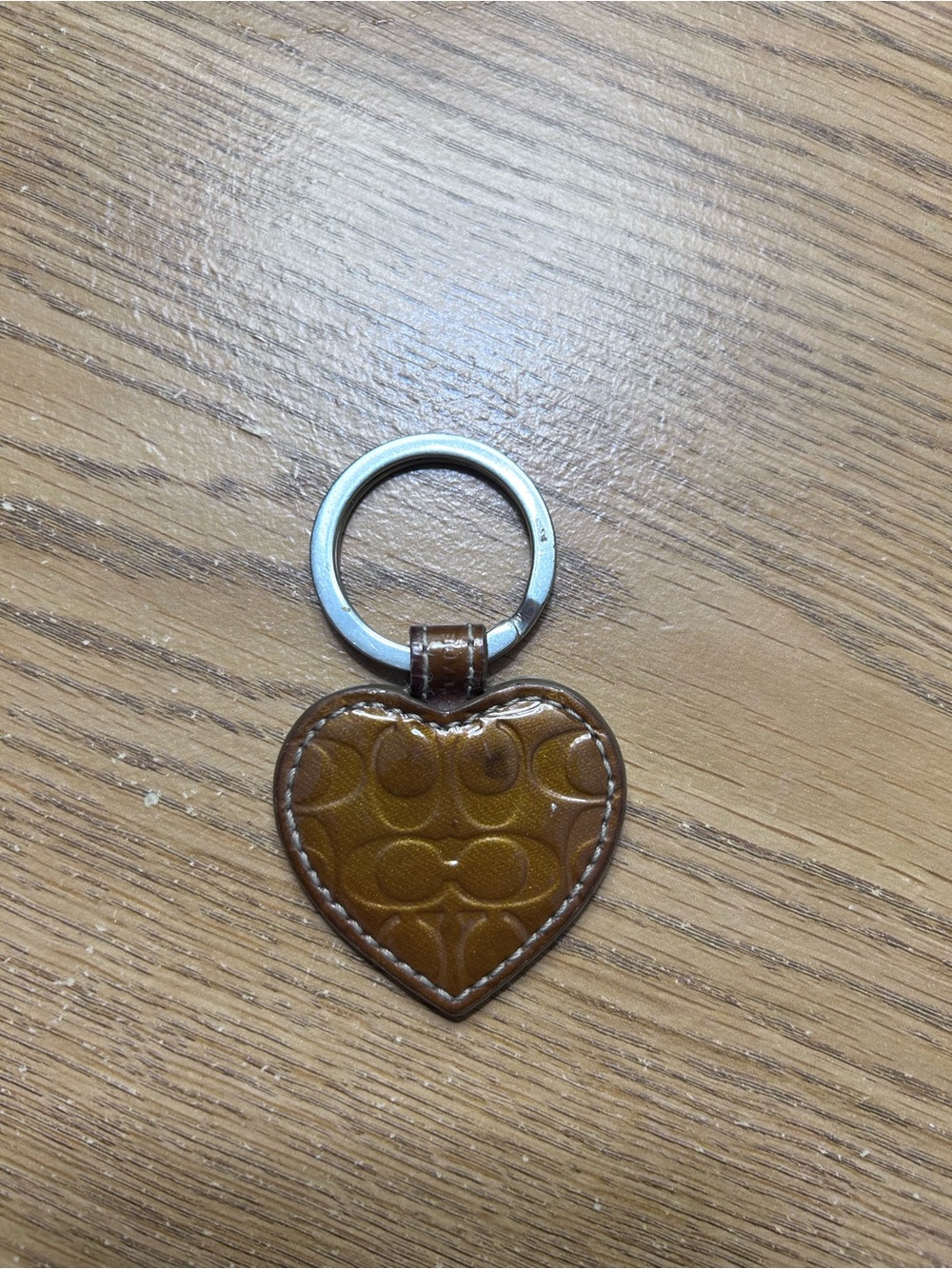 Coach Heart Leather Keychain